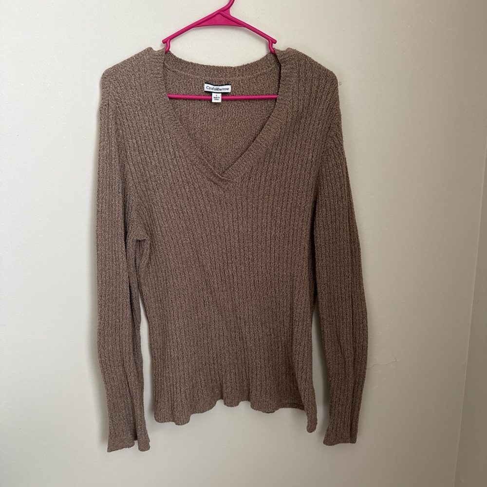 Croft & Barrow Women's V-Neck Sweater - Brown